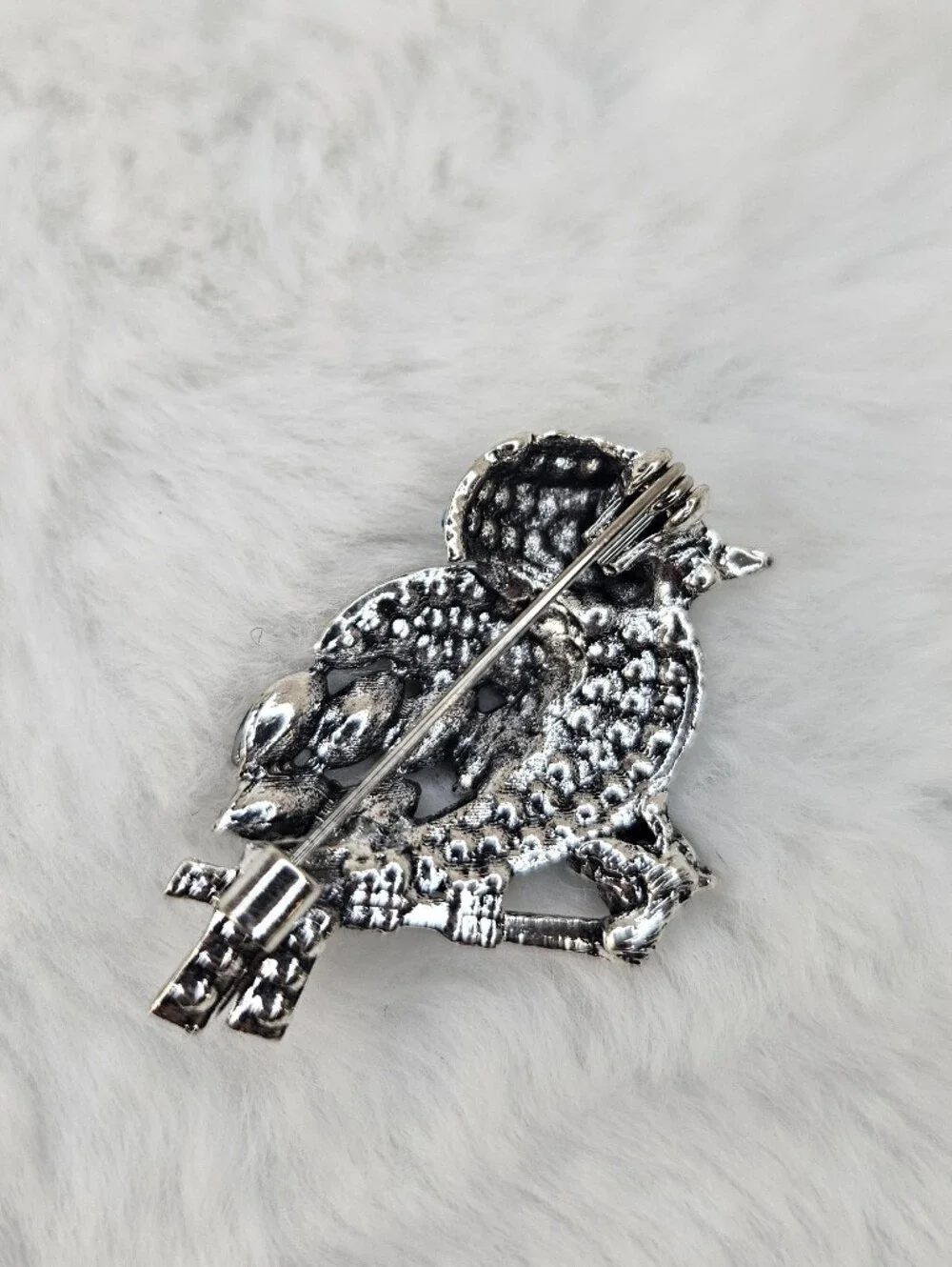 Blue Crystal Bird Brooch